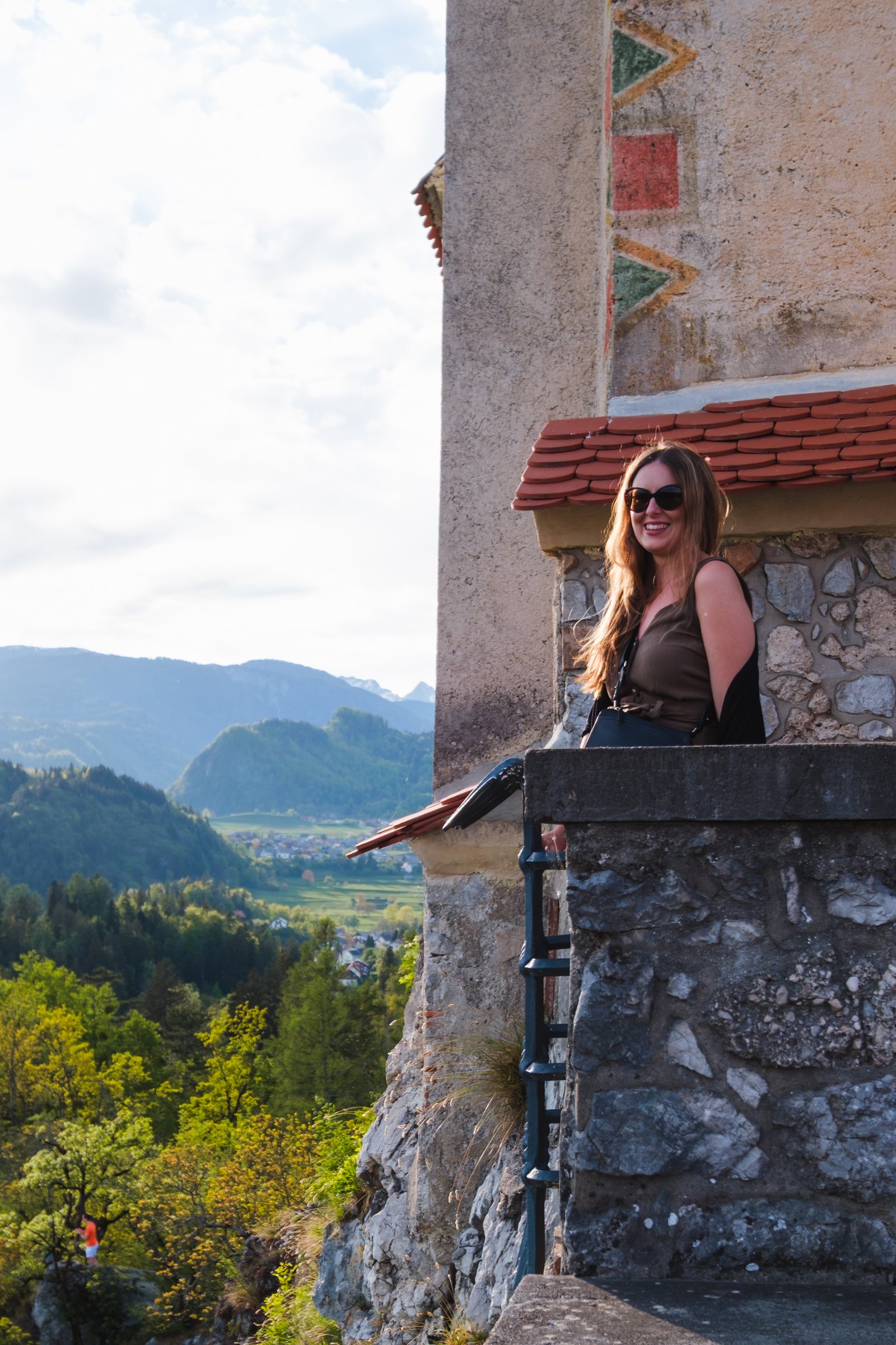 Kay on castle balcony