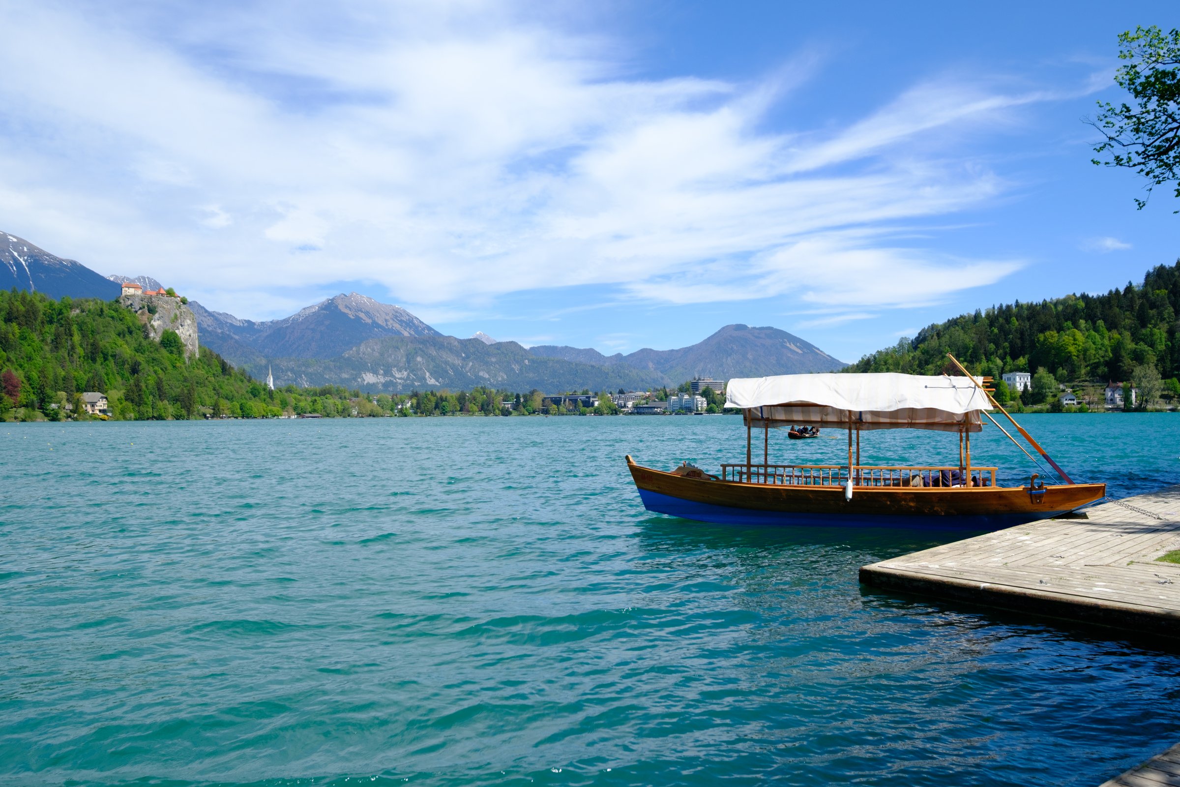 Pletna boat with castle