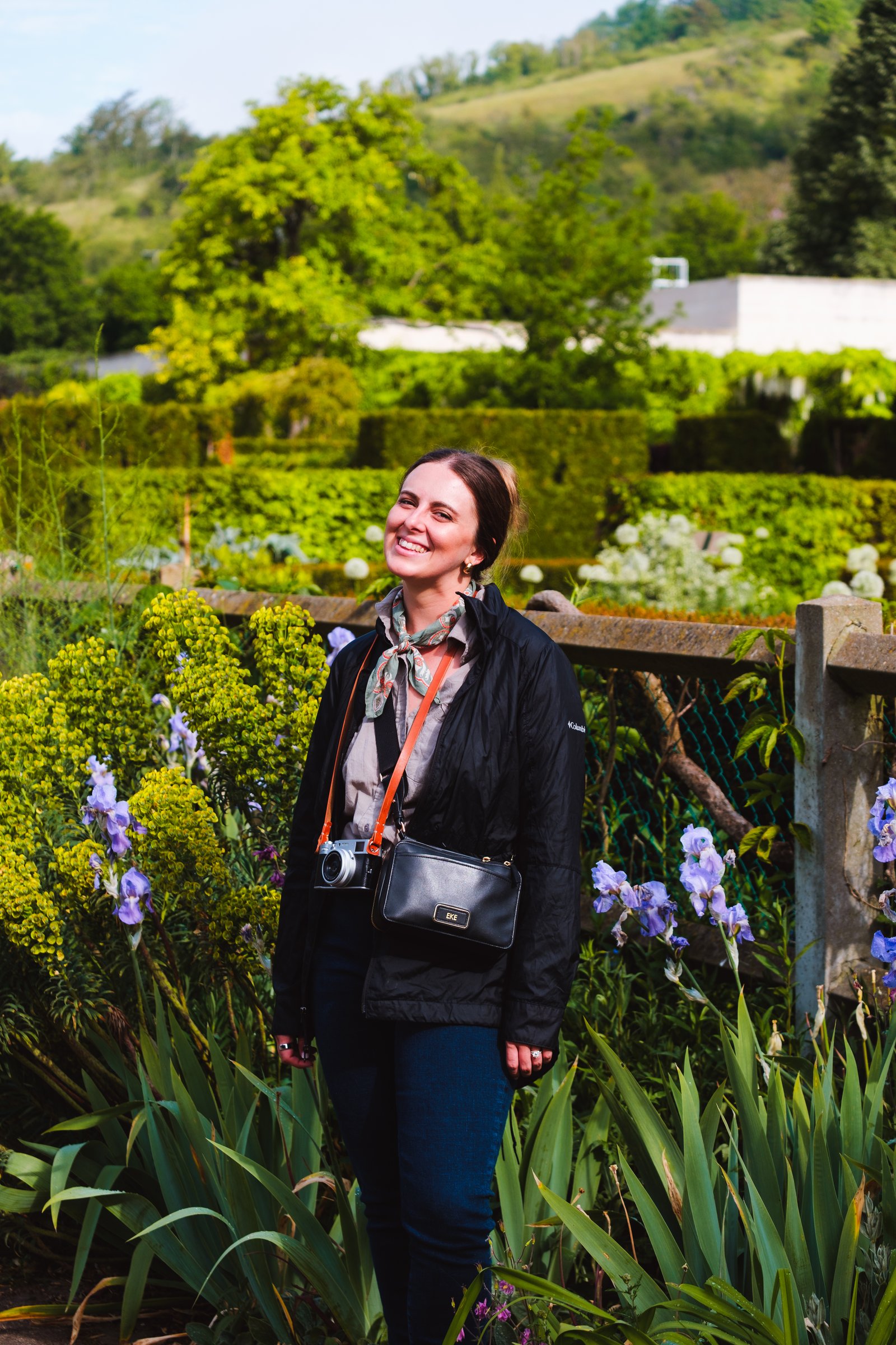Kay among irises