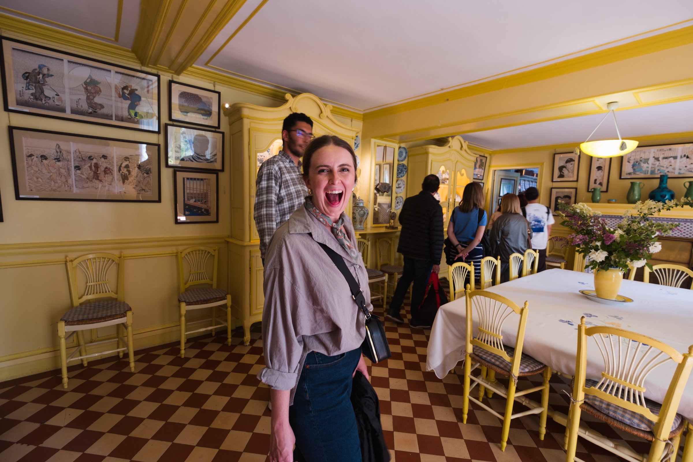 Kay in the yellow dining room