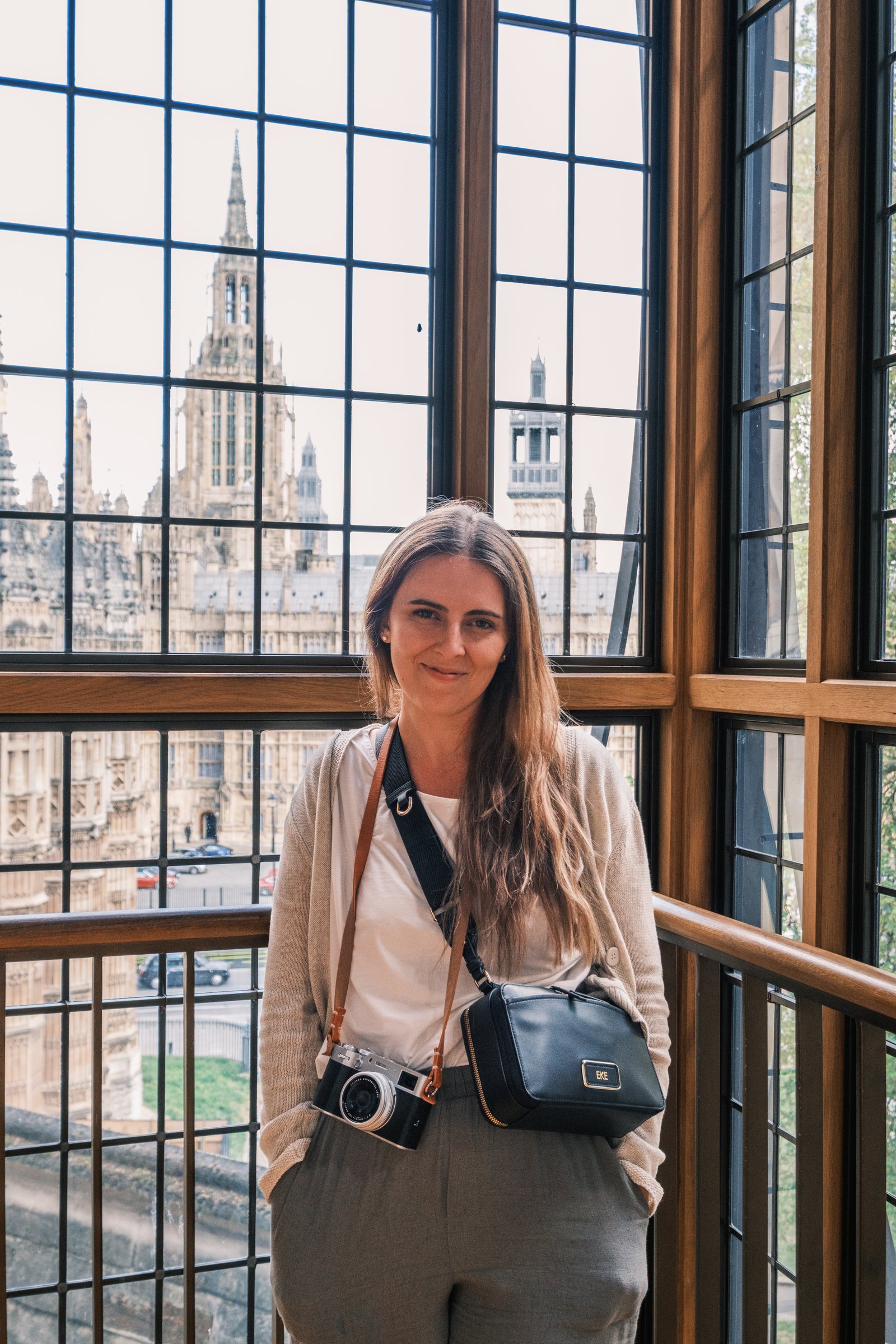Kay with Parliament behind