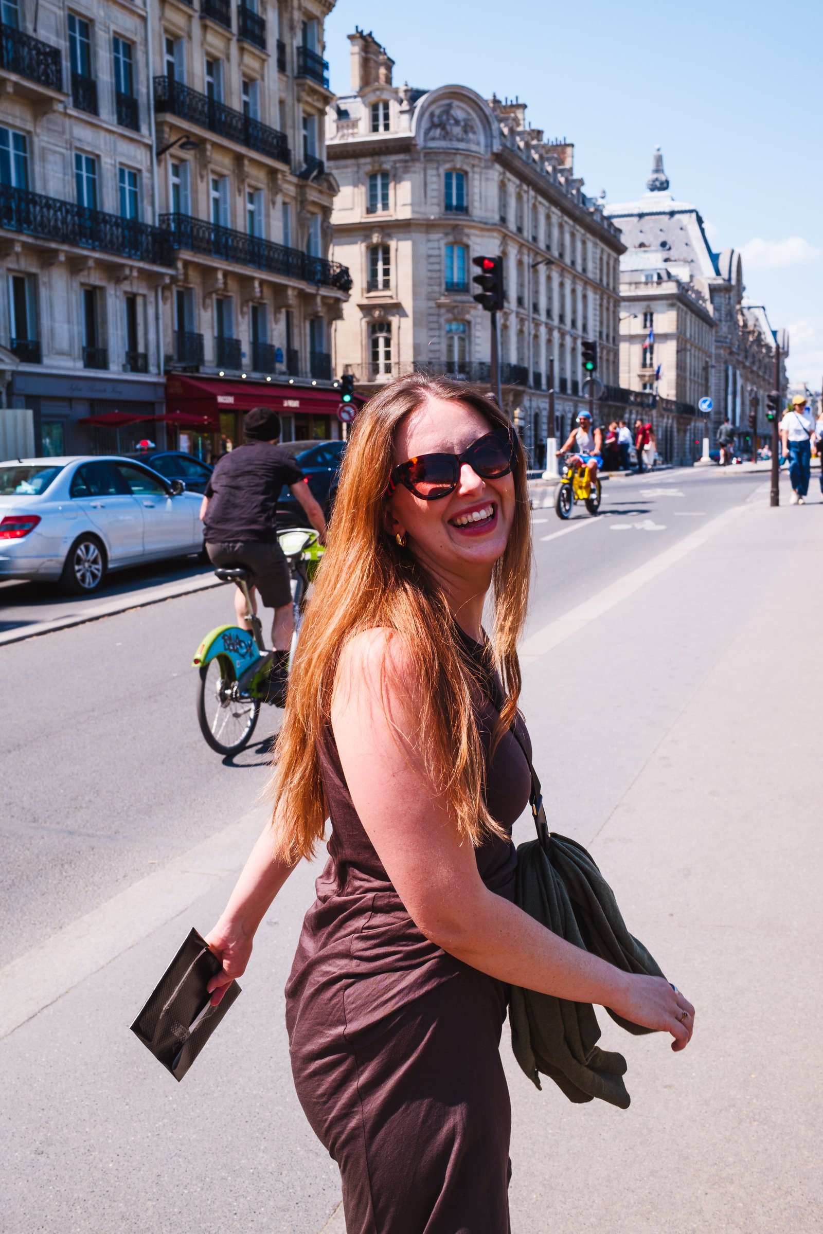 Kay on a Paris boulevard