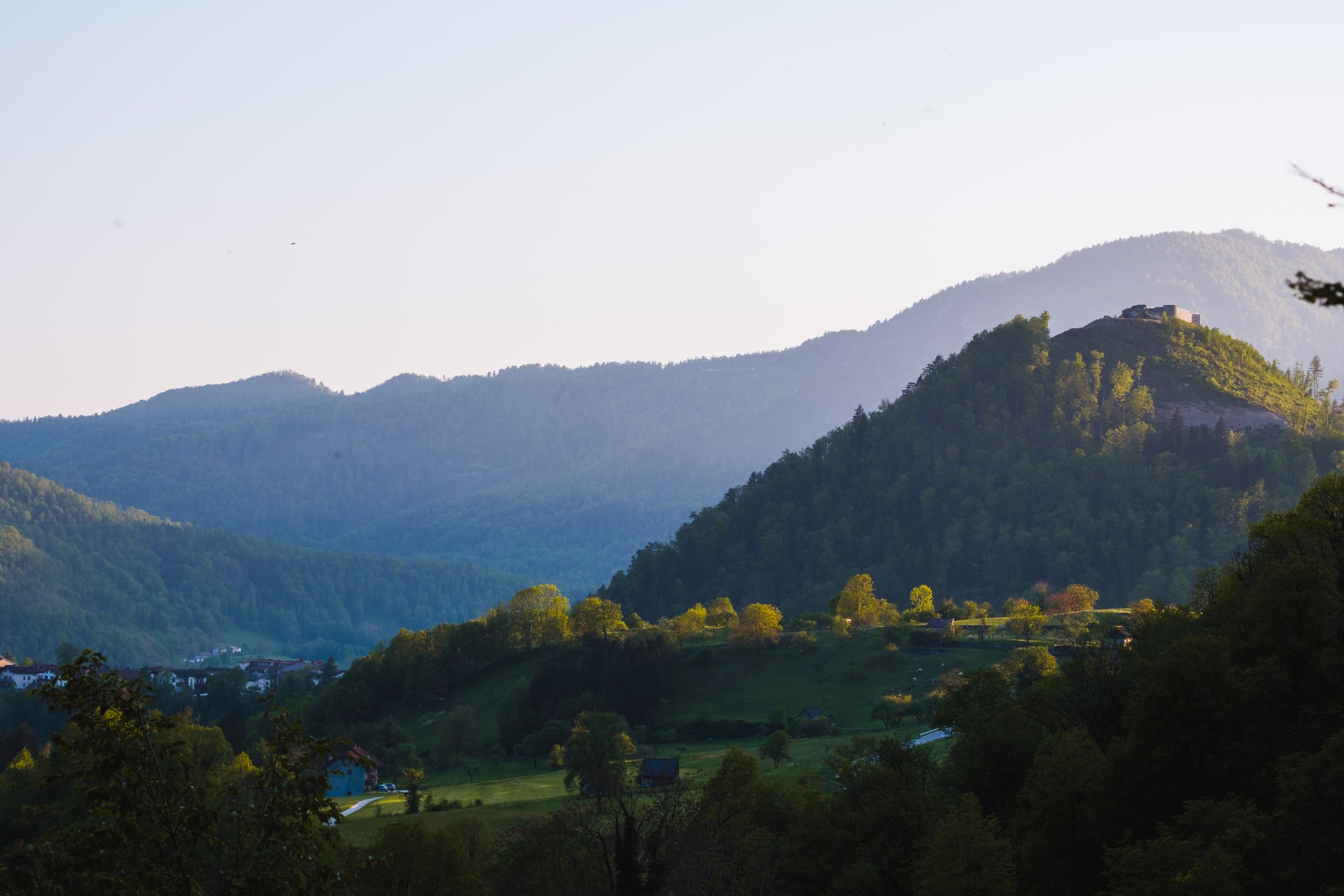 Mountain ridges at golden hour