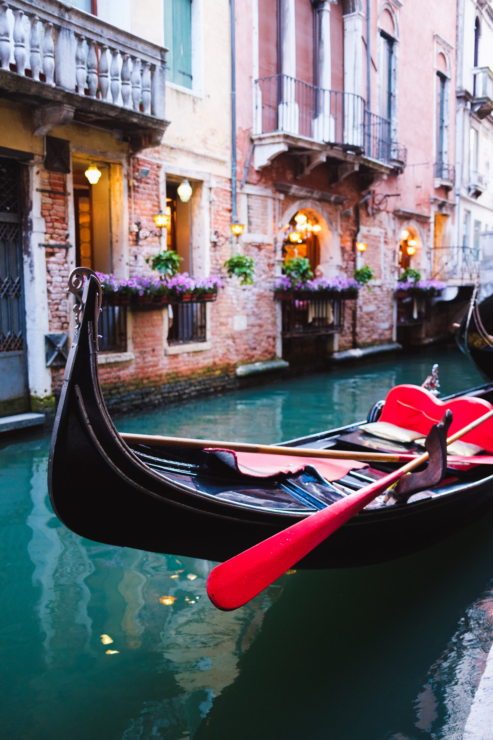 Gondola bow at evening