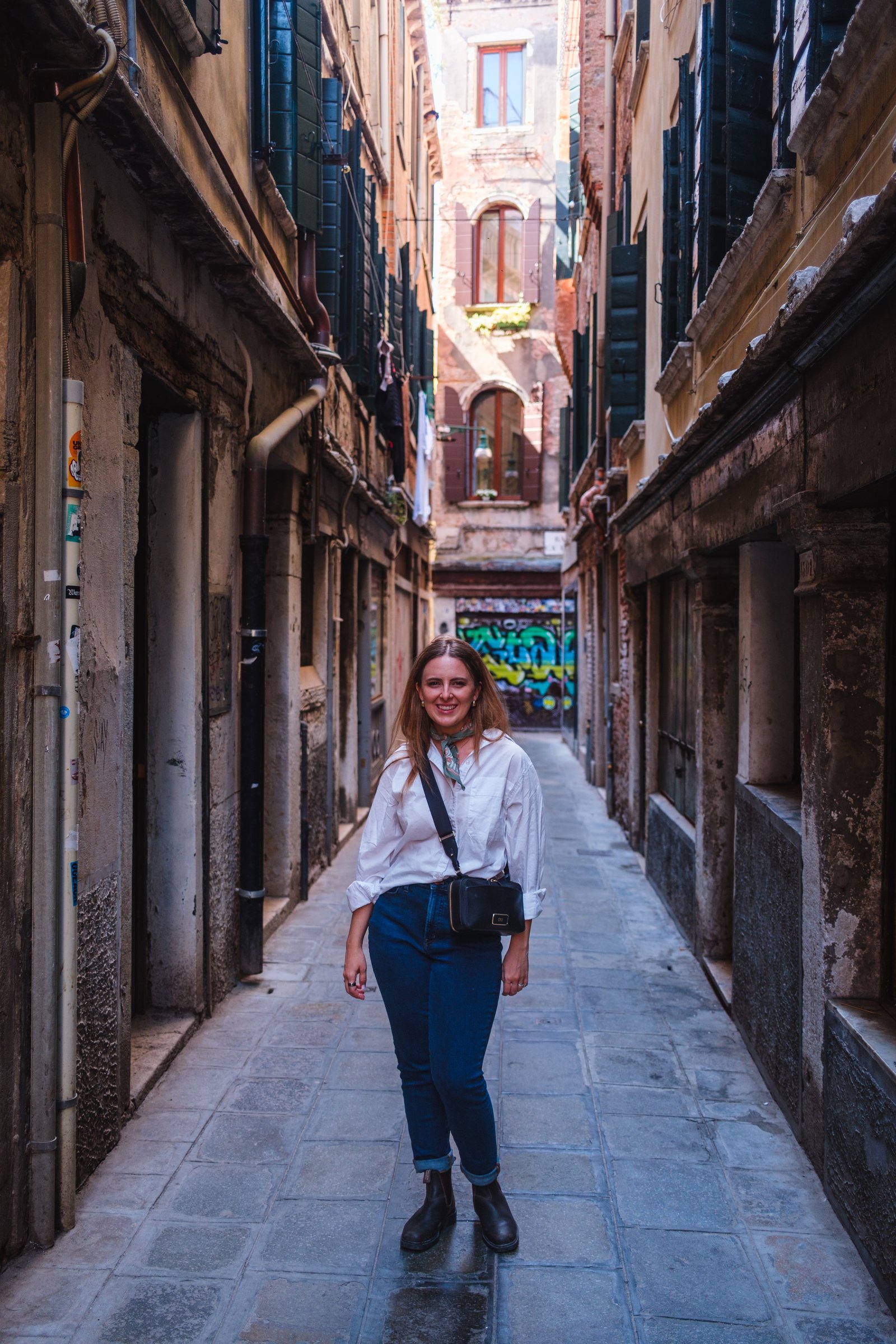 Kay in a Venice alley
